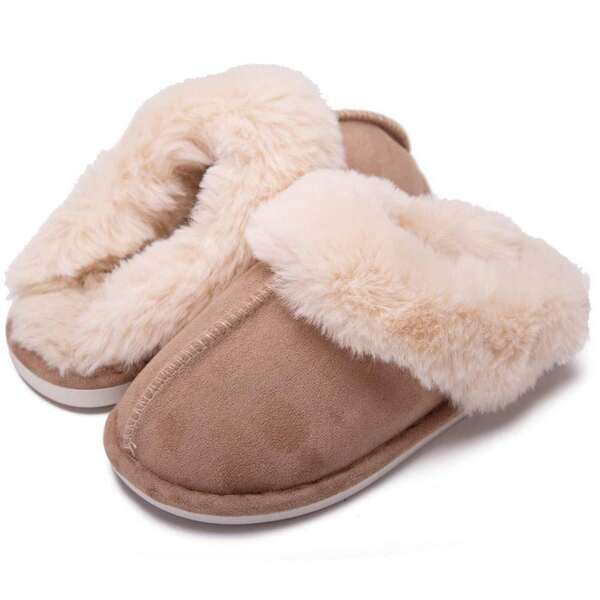 Women's Slippers Fluffy Cozy Fashion Slippers Warm Soft House Slippers Brown Winter Shoes For Women